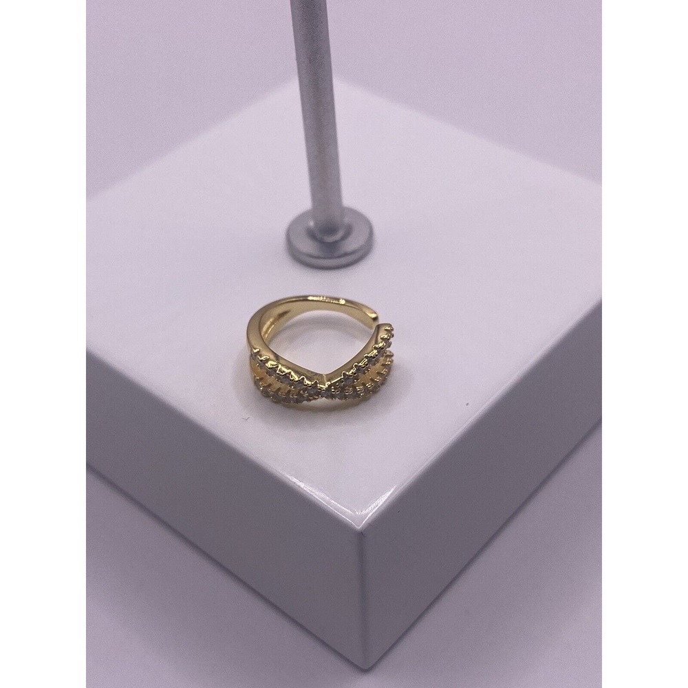 Gorgeous gold plated X Crosssterling silver ear clip earring